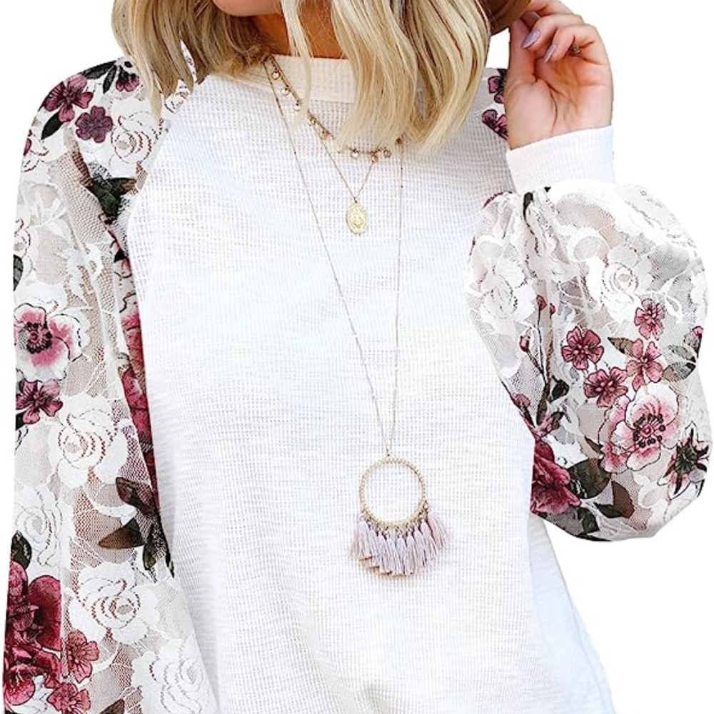 Miholl Long Lacey Sleeved Casual Loose Fit Updated Shirt